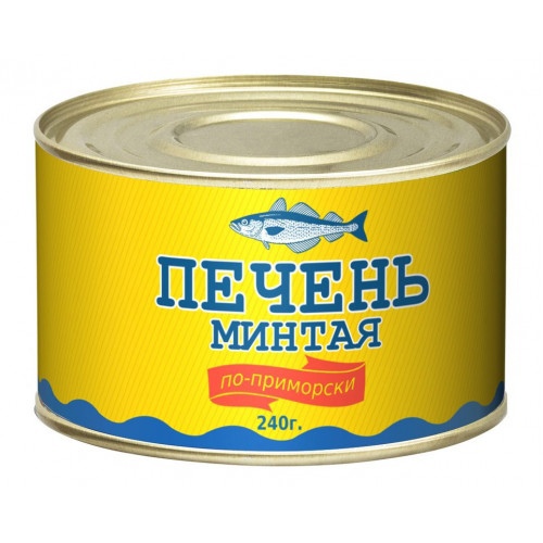 Печень минтая по Приморски 240г ж\б , ГОСТ ,"Южморрыбфлот"