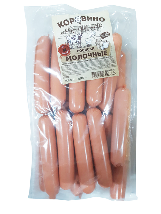 Сосиски Молочные кат Б, вес, ТМ Коровино 