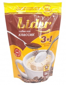 Напиток кофейный растворимый 3в1 "Lider" классик (20гр*50 пак)1000г