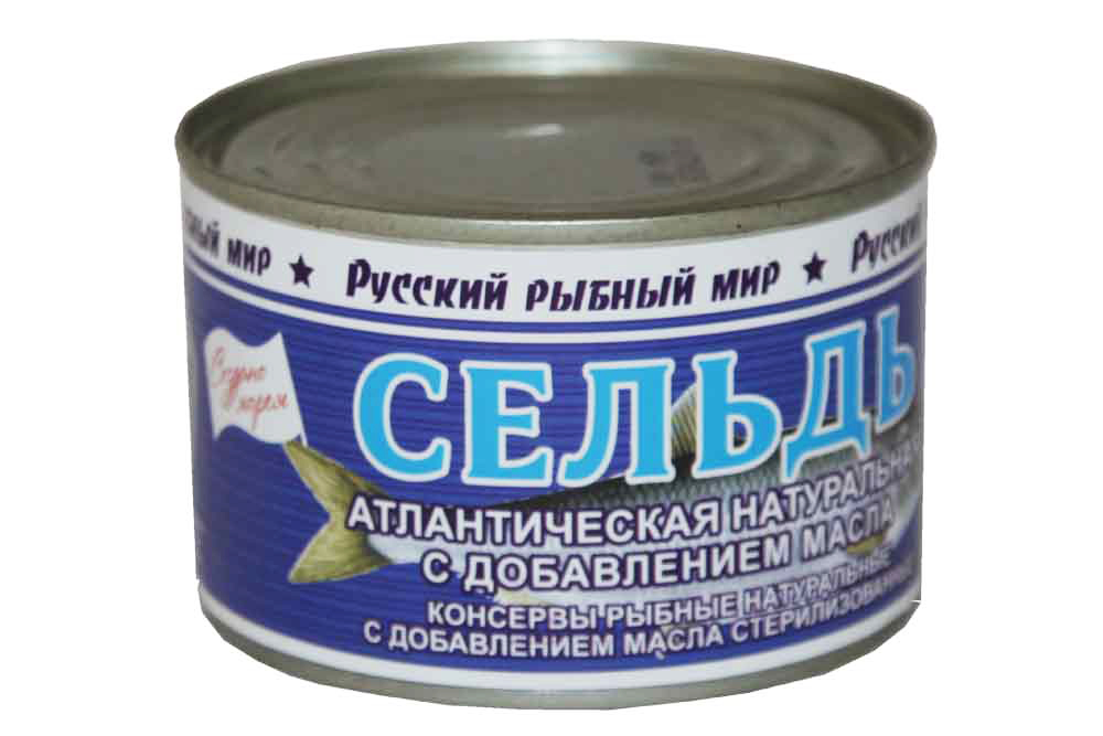 Сельдь атлантическая нат. с добавлением масла ГОСТ 250г "Русский рыбный мир"