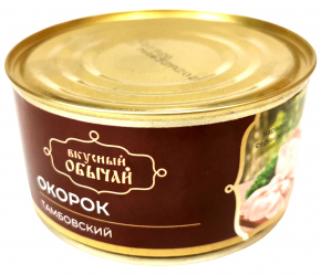 Консервы мясные кусковые с желе стерилизованные Окорок Тамбовский по домашнему 325 гр, ОАО «Великоновгородский мясно