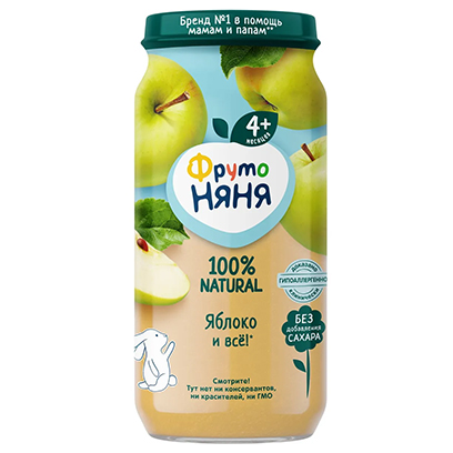 Пюре ФН Малышам Яблоко с 4 месяцев 250гр ст/б АО Прогресс