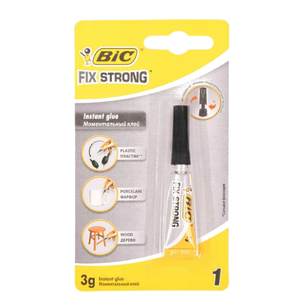 Моментальный клей BIC FixStrong 3 гр.