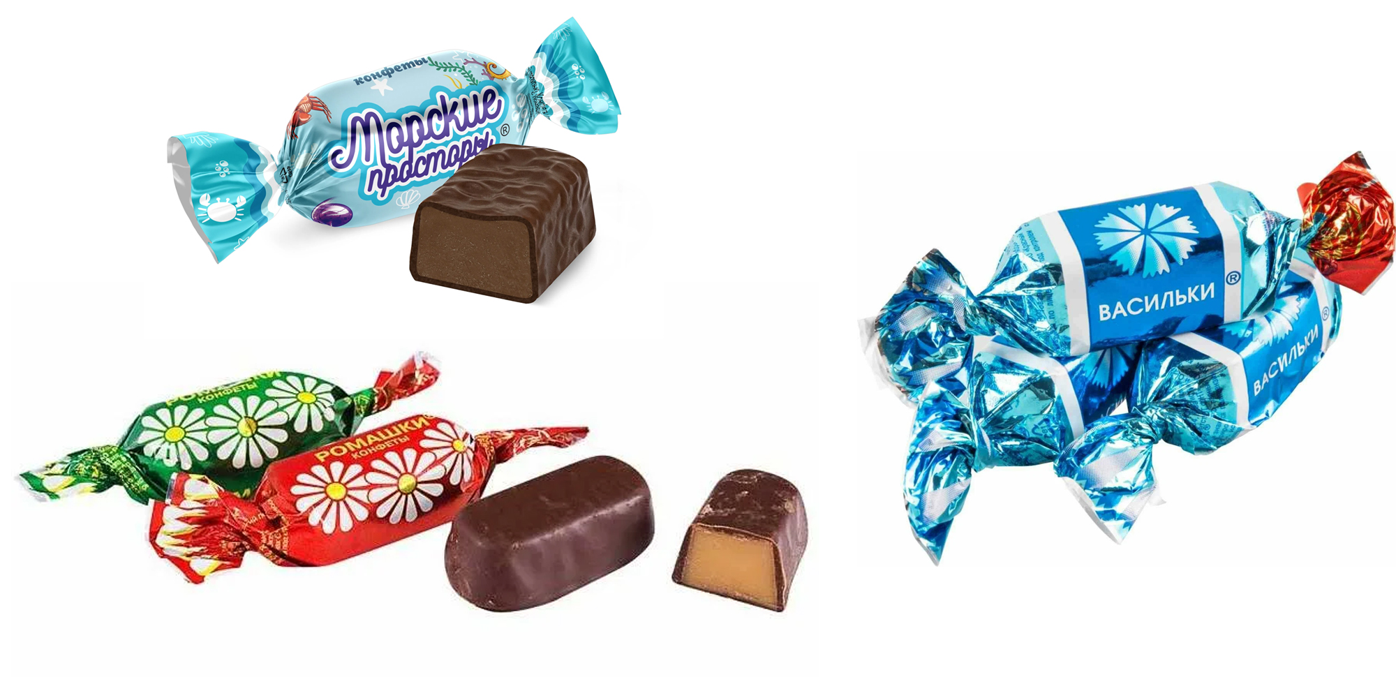 МИКС №22 Набор конфет_Ромашки_Васильки_Морские_просторы 500г