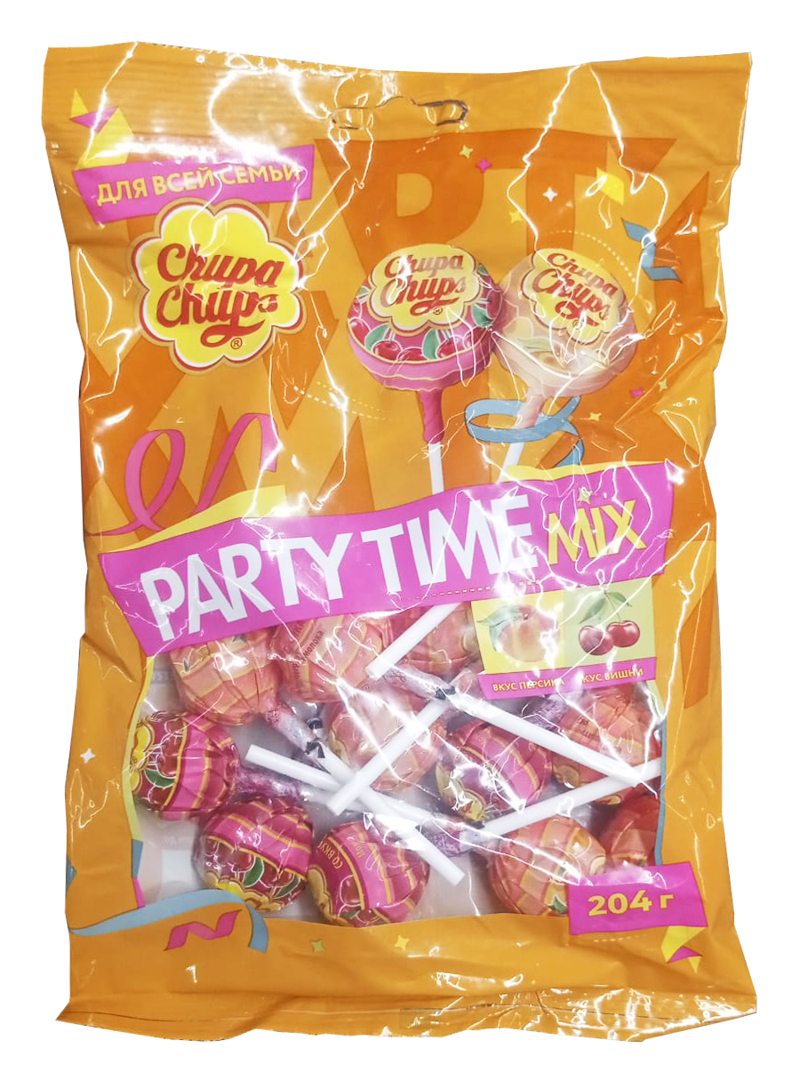 Карамель Chupa Chups Party Time Mix 204гр(12гр*17) Перфетти Ван Мелле ООО
