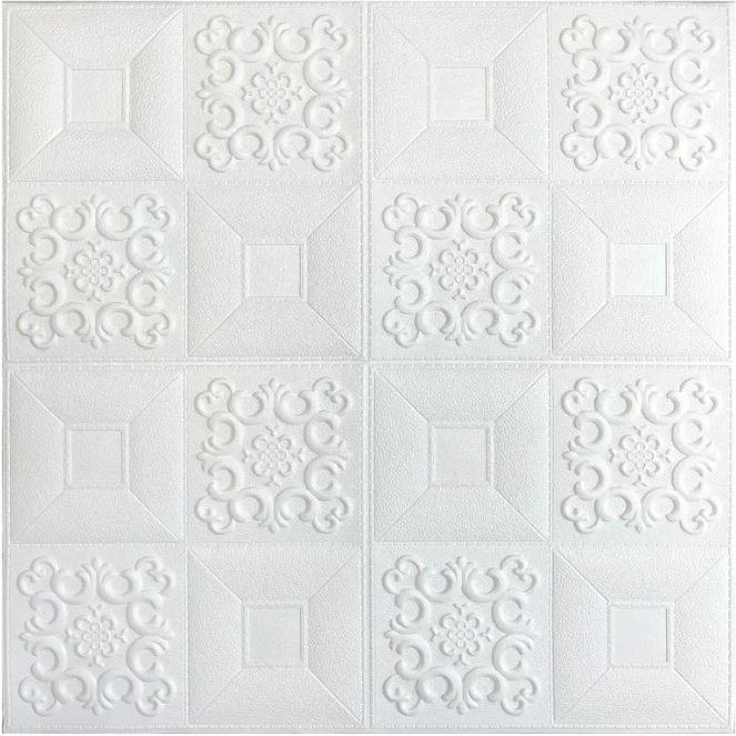 Самоклеящаяся стеновая 3D панель "Квадратики/Кирпичики" (500х70х0,5 см, вспененный полиэтилен)