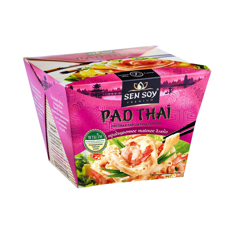 Рисовая лапша под Китайским соусом WOK/под соусом Pad Thai, 125 гр., SEN SOY