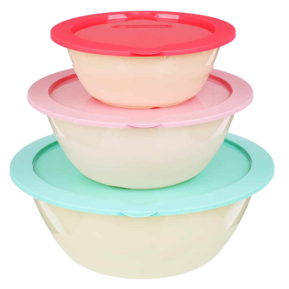 Набор салатников с крышкой Velvet 3шт (3,9л 2,1л 1,1л)