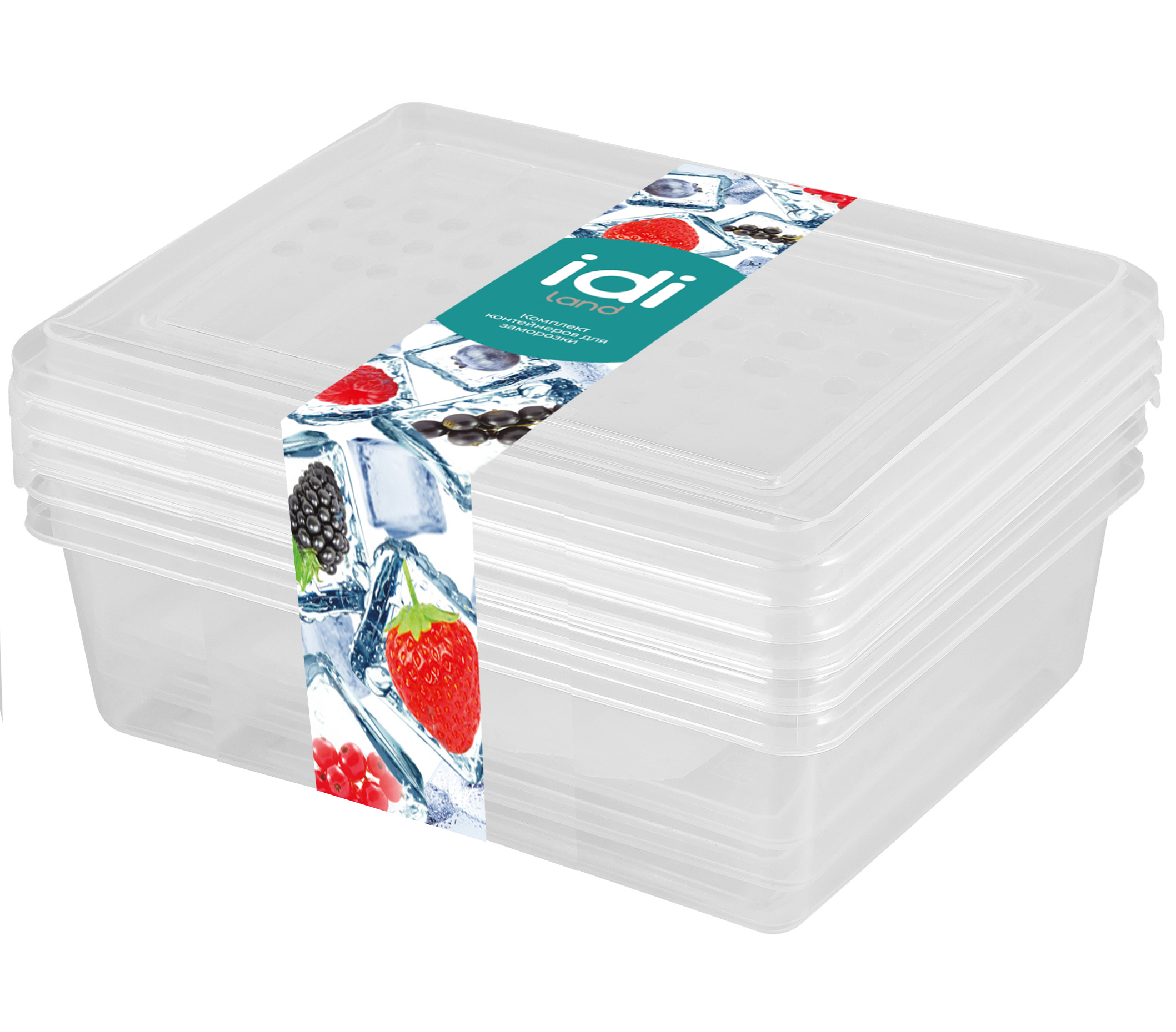 Комплект контейнеров для заморозки прямоугольных 1,05л х 5 шт.¶