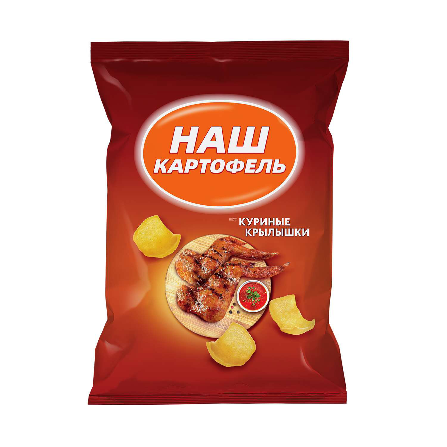 Чипсы "Наш картофель" сметана зелень/сыр/куриные крылышки 200 гр