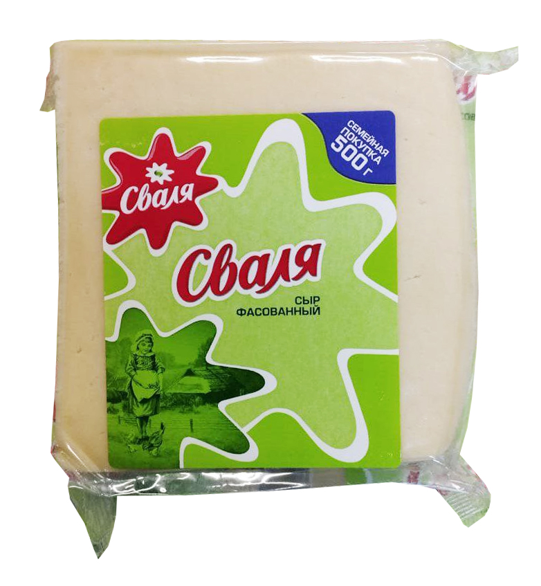 Сыр полутвердый СВАЛЯ Тильзитер БЕЛАРУСЬ мдж 45% фас. кусок 500гр БЕЛЫСЫР ООО
