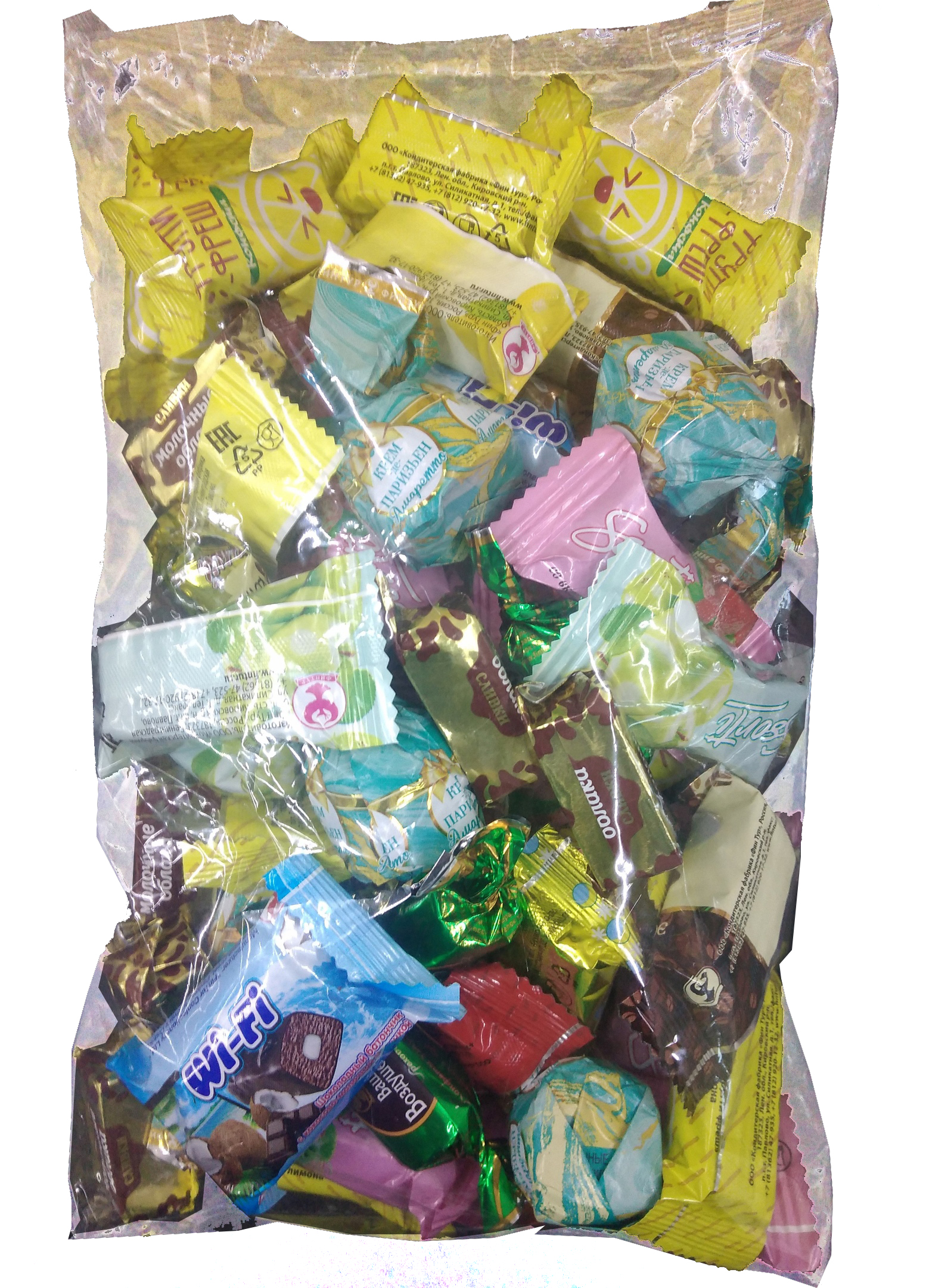 Набор конфет ассорти Радужный 900гр.(пралиновые,помадные,желейные,комбинированные ) ФинТур КФ ООО