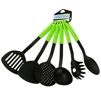 Набор аксессуаров для кухни, 6 предметов пласт. (половник, ложка, лопатка, шумовка, ложка с отверсти