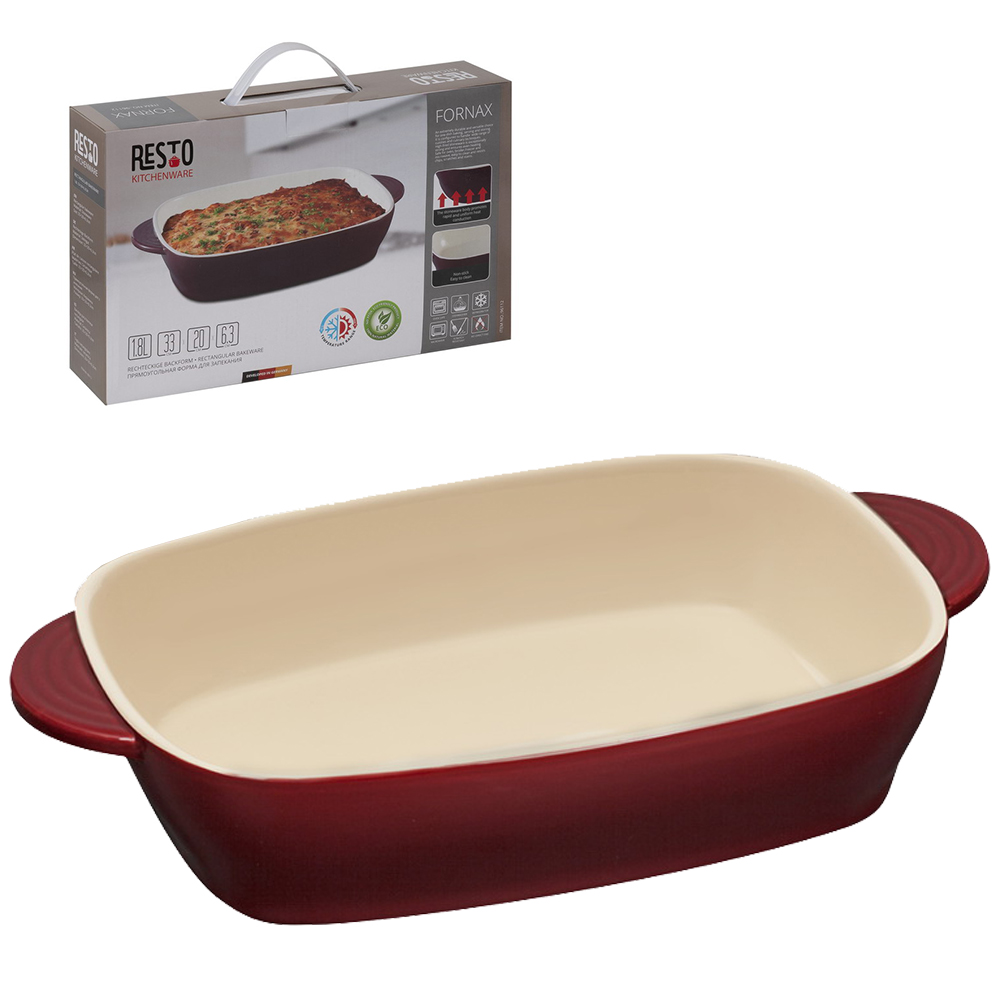 Форма для запекания 33 см* 20 см, 1,8л. Керамика с а/п покрытием. В подарочной упаковке
