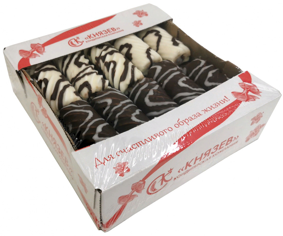 Зефир с молочной начинкой глазированный (темный и белый) 0,75 кг, Князева С.Б. ИП