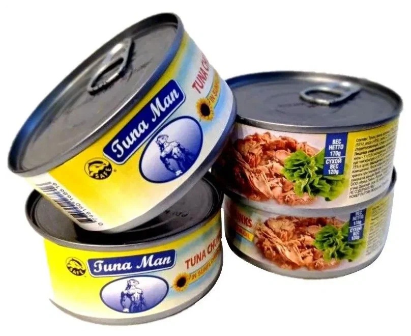 Тунец филе кусочки в масле TUNA SOLID 170 гр. ж/б,ключ, Эквадор 