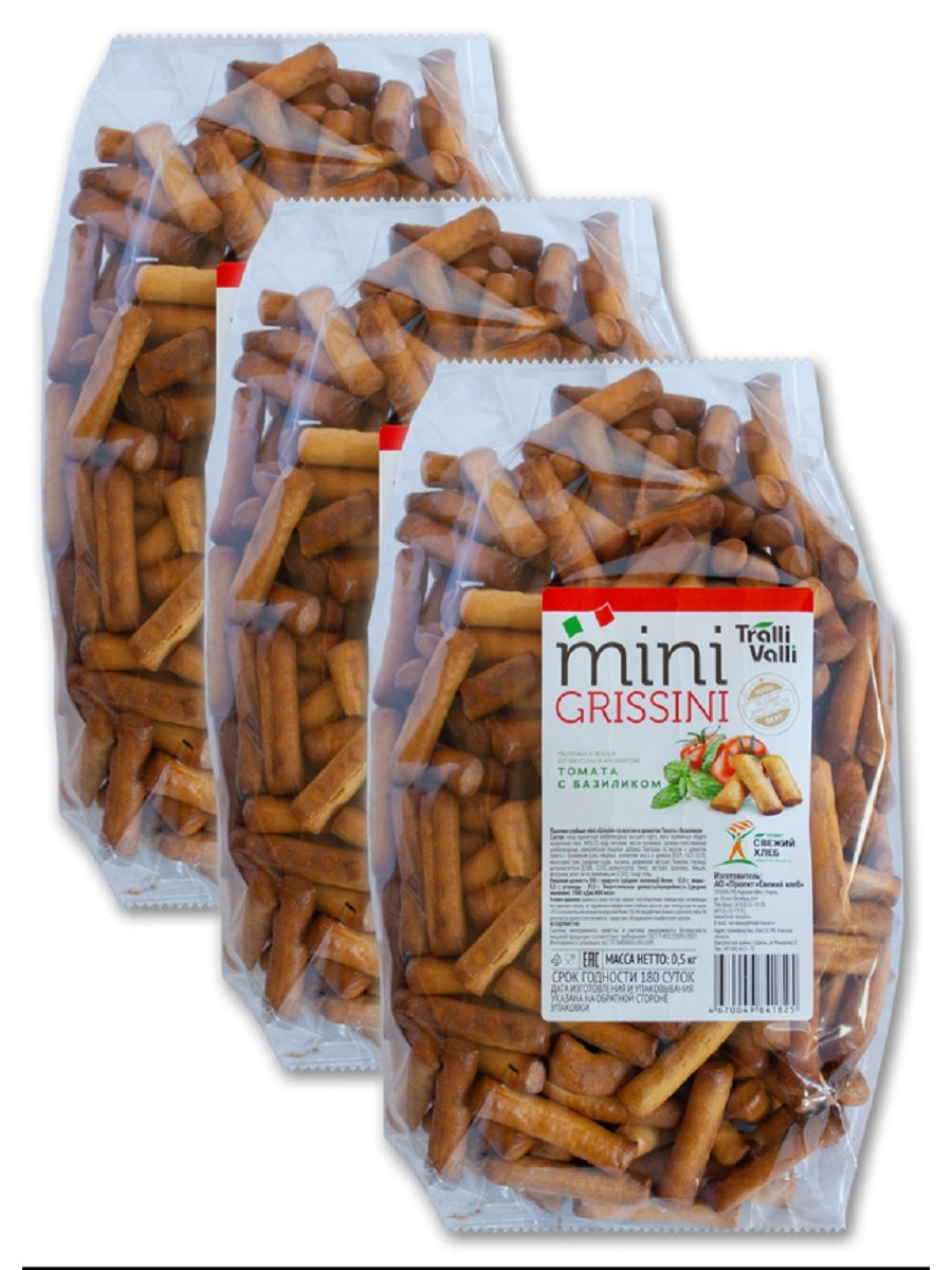 Мини гриссины палочки 500г "Проект"Свежий хлеб" АО