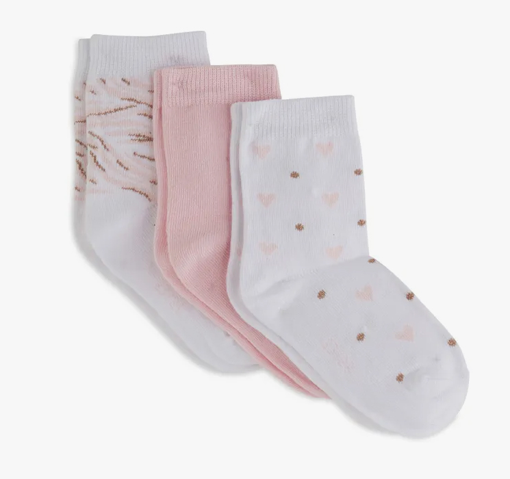 Носки детские хлопковые 3 пары разм. 14 22 (95% хлопок, 5% эластан)