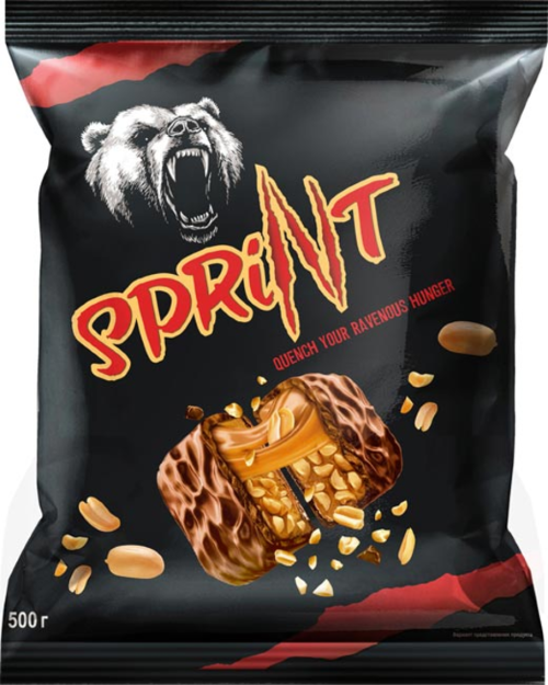 Конфеты SPRINT с арахисом и мягкой карамелью 500гр КДВ Групп ООО