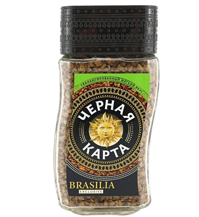 Кофе Черная Карта "Exclusive Brasilia"раст.сублим,190г ст/б