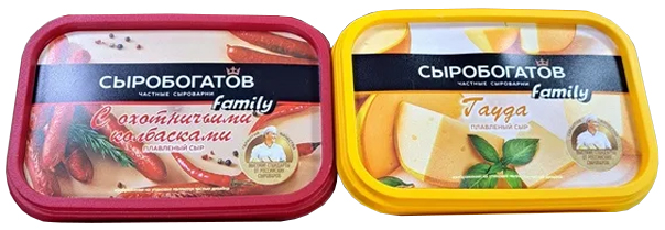 Сыр Плавленый с охот.колбас./гауда 35% Сыробогатов 400г ванночка