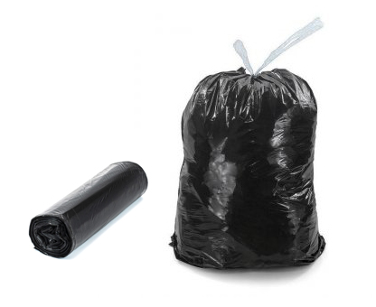 Пакеты для мусора с завязками 40л , 30шт., ПНД , рулон, черный