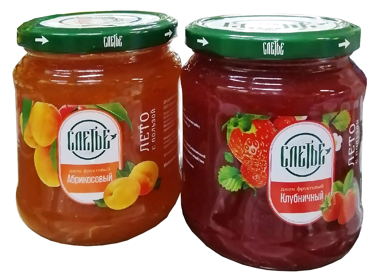 Джем фруктовый клубничный/абрикосовый ст/б 550гр\ТУ \ООО"ПТК"Тульский продукт"