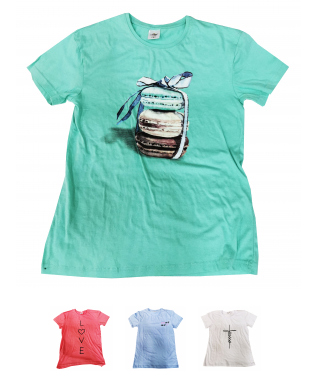 Футболка женская с коротким рукавом с принтом р 46 56