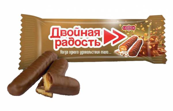 Батончик Двойная радость печенье с карамелью 8шт,400гр,КФ Алтай