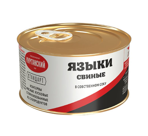 Языки свиные в с/с 325 гр. ж/б "Стандарт" Мясокомбинат Курганский" ООО