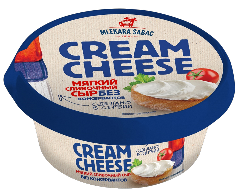 Сыр Cream Cheese мягкий сливочный, 60%, 100гр, Mlekara Sabah. БЗМЖ