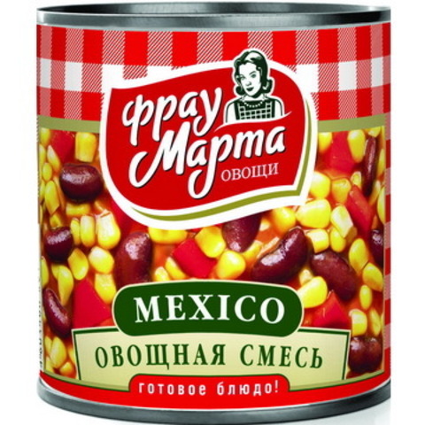 Смесь овощная в томатном соусе Mexico Фрау Марта, ж/б 310гр, ООО Промконсервы, г.Смоленск