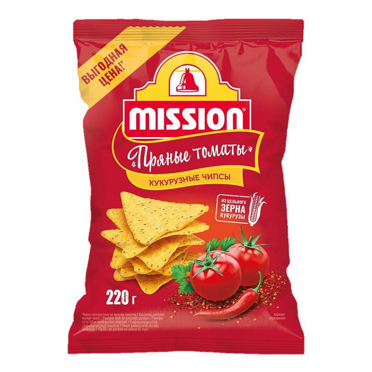 Чипсы кукурузные MISSION на гриле/томат 220гр
