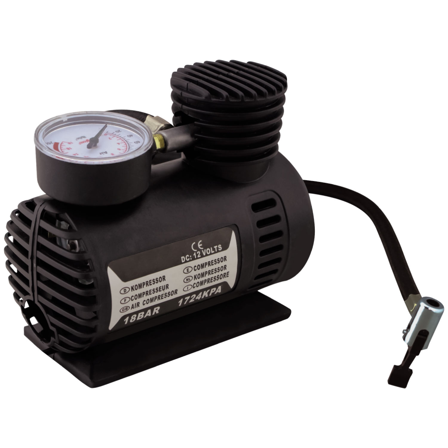 Автомобильный компрессор 2206 013 с пьезометром корпус пластиковый (от прикуривателя, 12 В, 30 л/мин