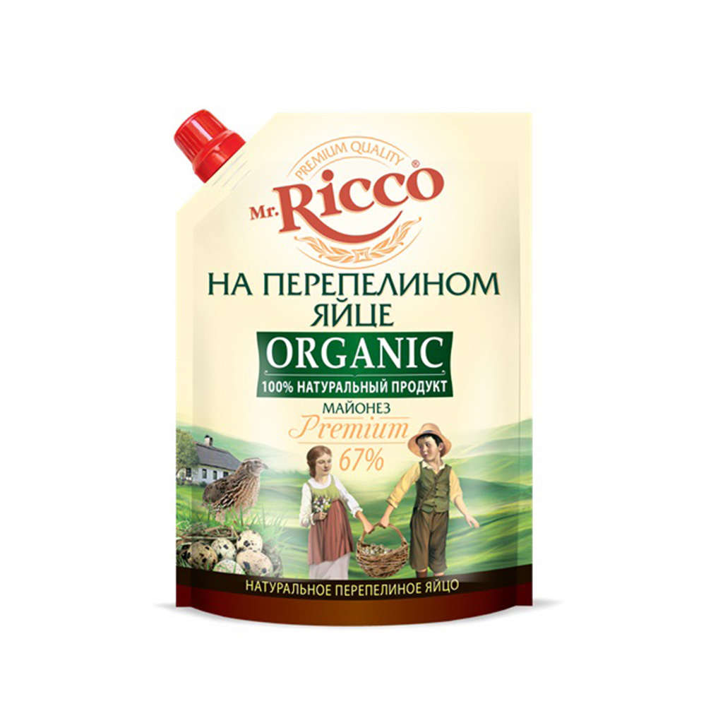 Майонез Mr. Ricco на перепелином яйце "Семейный" 67% дой пак 850мл