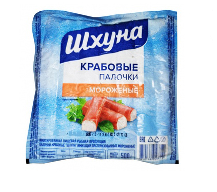 Крабовые палочки "Шхуна" зам 500 гр.