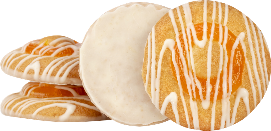 Печенье бисквитное "ПЕЧЕНЮШ АПЕЛЬСИНЫЧ/ВИШНЕВИЧ» в белой глазури 600гр.