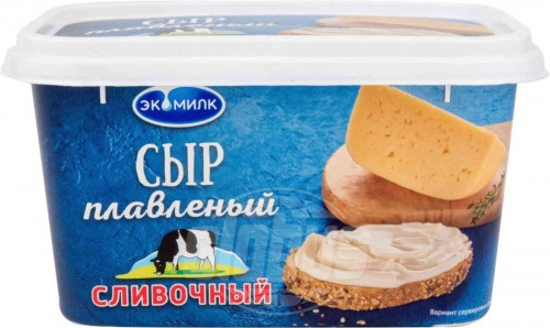 Сыр плавл.слив. Экомилк 45% БЗМЖ ванна 400 г.