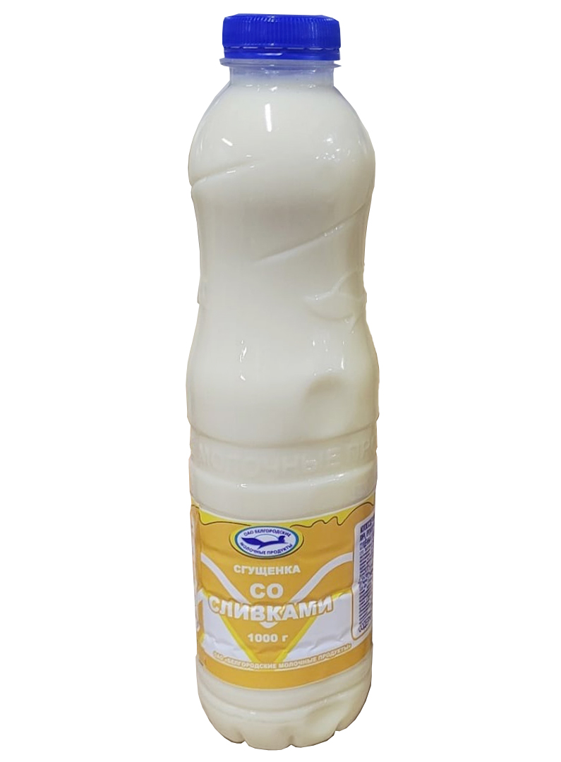 Продукт на молочной основе сгущенный "Сгущенка со сливками" 9% 1000 гр. ПЭТ СЗМЖ