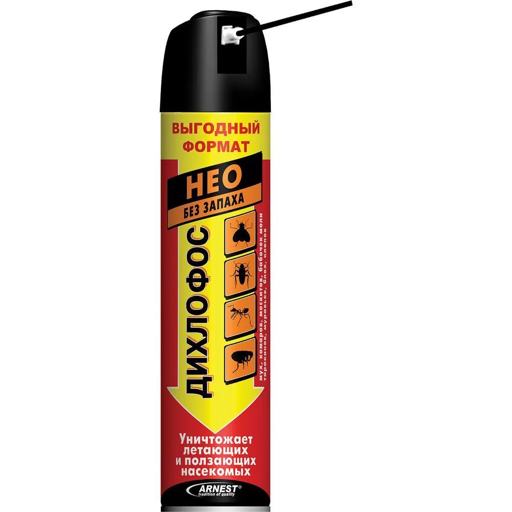 Дихлофос нео 600мл от всех насекомых С ТРУБОЧКОЙ