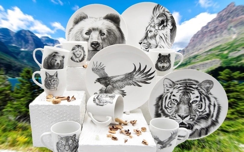 Тарелка 240 мм "Wild" ЗВЕРИ (фарфор)