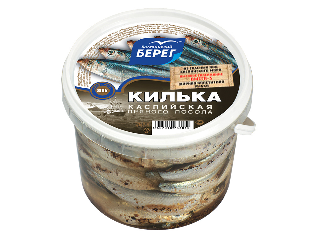 Килька Каспийская пряного посола 0,8 кг Балтийский Берег ООО