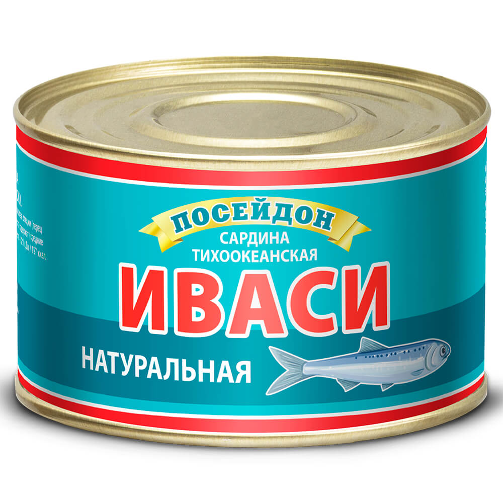 Иваси т/о (сардина) нат. б№6 230г 1/48 ТМ "Посейдон"