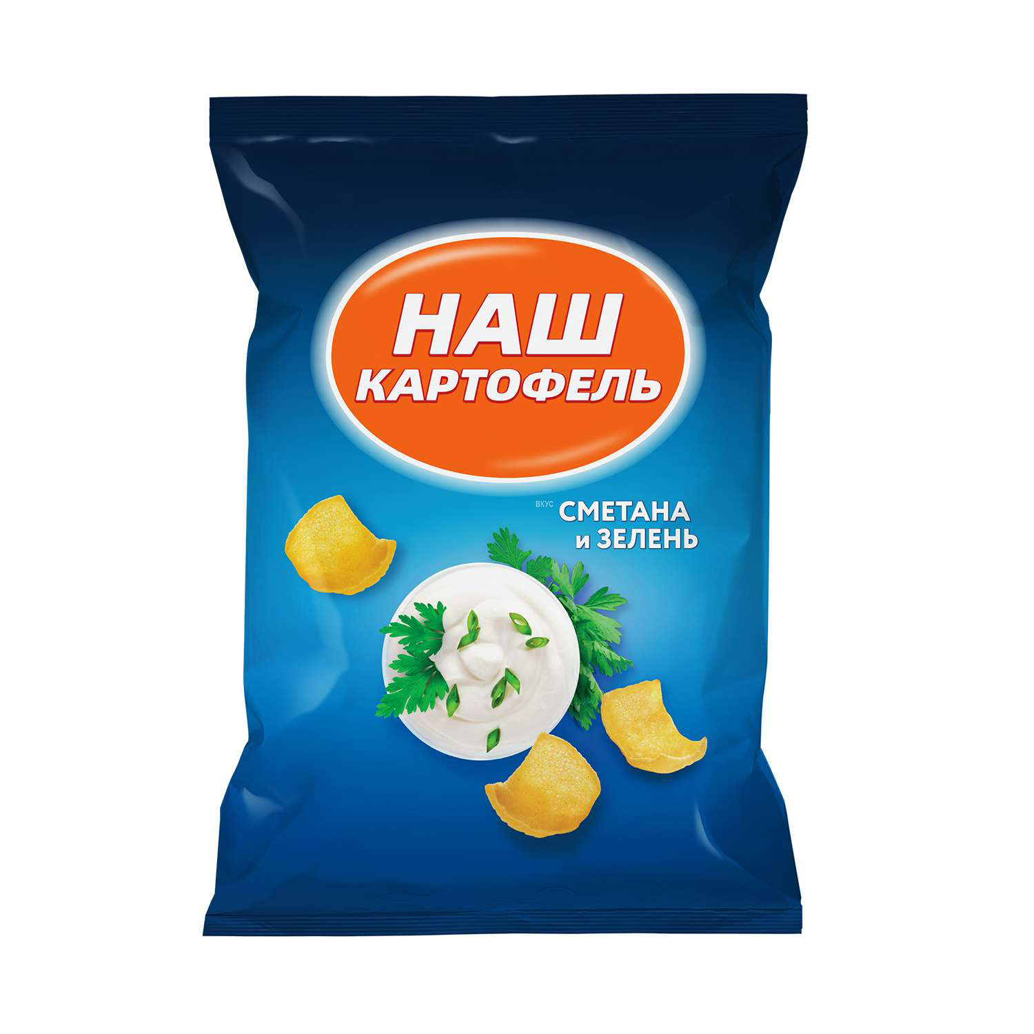 Чипсы "Наш картофель" сметана зелень/сыр/куриные крылышки 200 гр