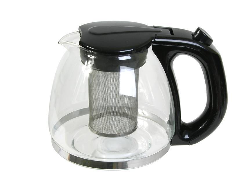 Чайник заварочный 1500 мл, стекло, пластик, нжс, в ПУ