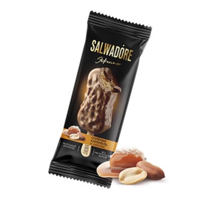 Эскимо "Salwadore" арахисовое с соленой карамелью в мол. шоколаде с арахисом, 80гр. 