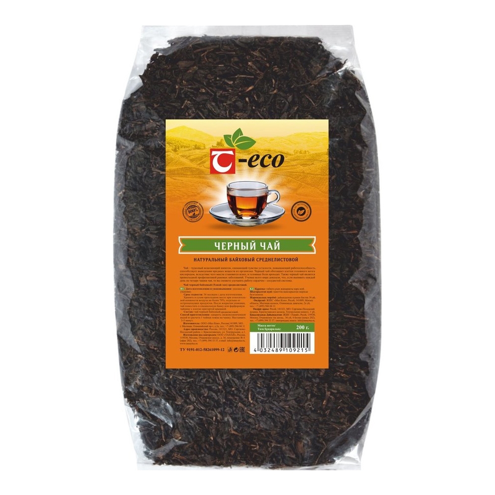 Чай черный байховый крупнолистовой Т Эко 200 гр