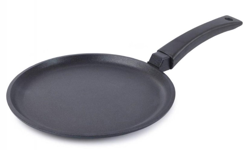 Наименование	Сковорода блинная "Блинчик" Д220 литой алюминий.