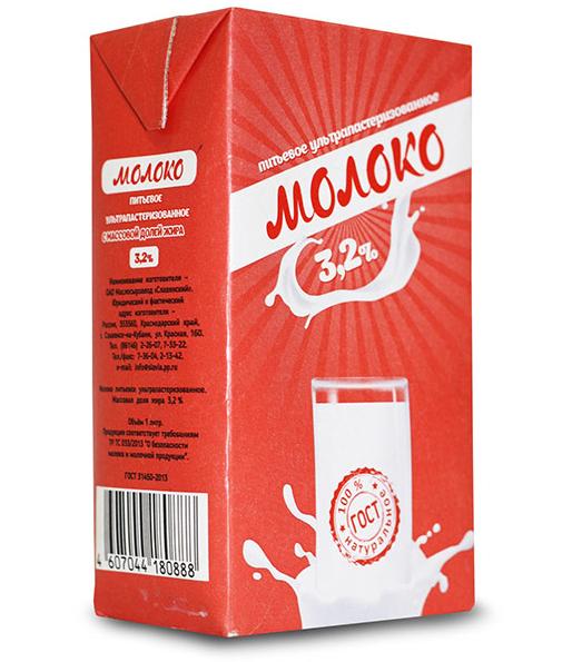Молоко питьевое УТП МДЖ 3,2% ГОСТ, 1л, БЗМЖ, ТБА СЛАВЯНСКИЙ МСЗ АО (производитель)