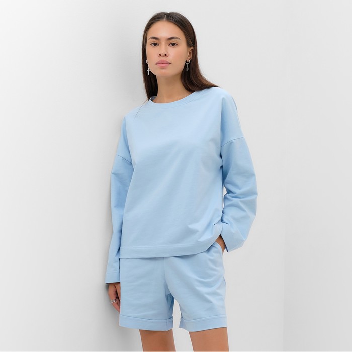 Костюм женский двойка (джемпер, шорты) размер S 2XL (75% хлопок, 23% полиэстер, 2% эластан)